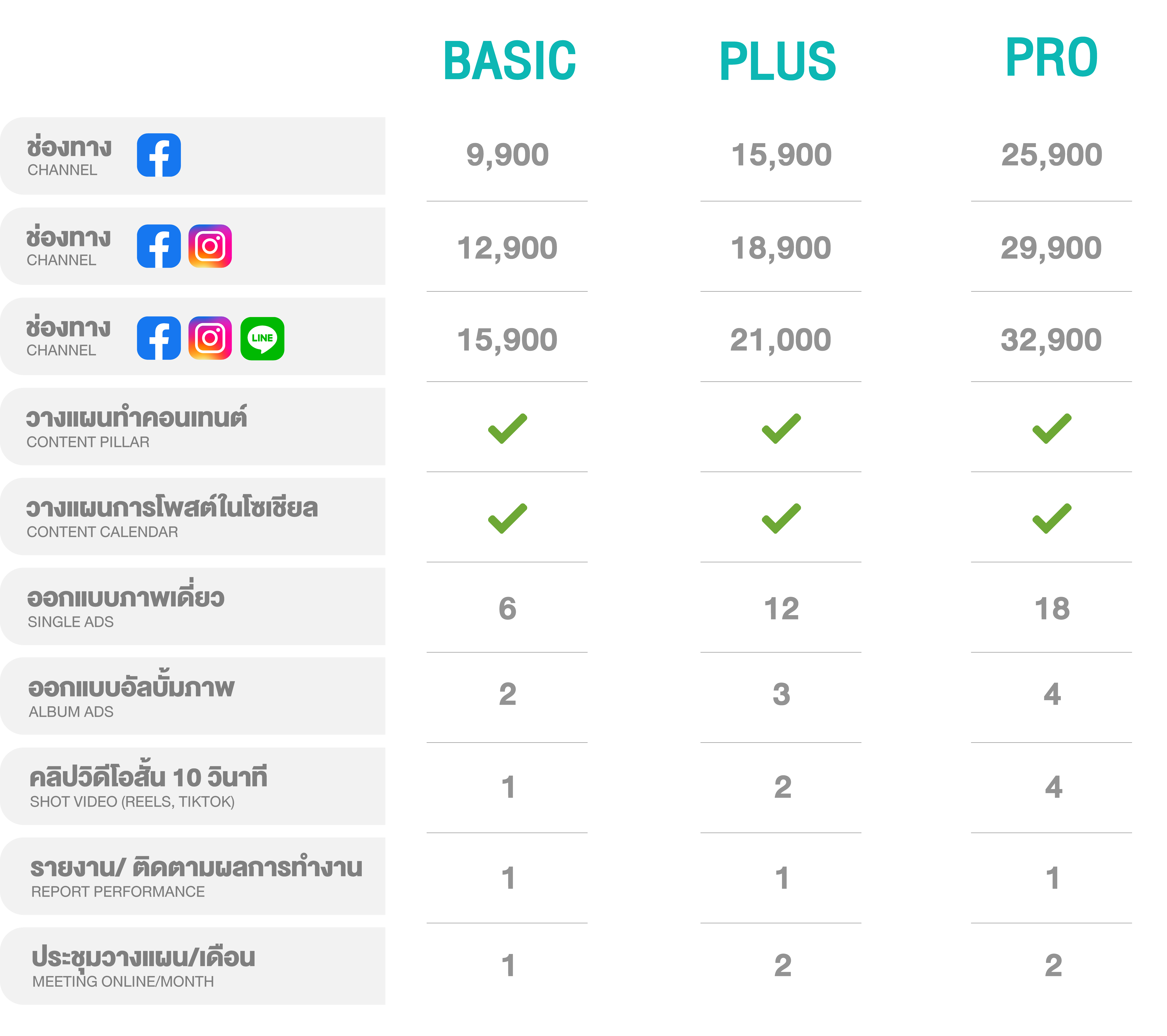 Social Media Pricing